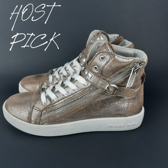 Michael Kors Studded High Top Sneaker Size 5 - Picture 2 of 15